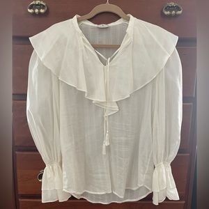 Etro Cream Blouse w/Tassels EUC size 42/6